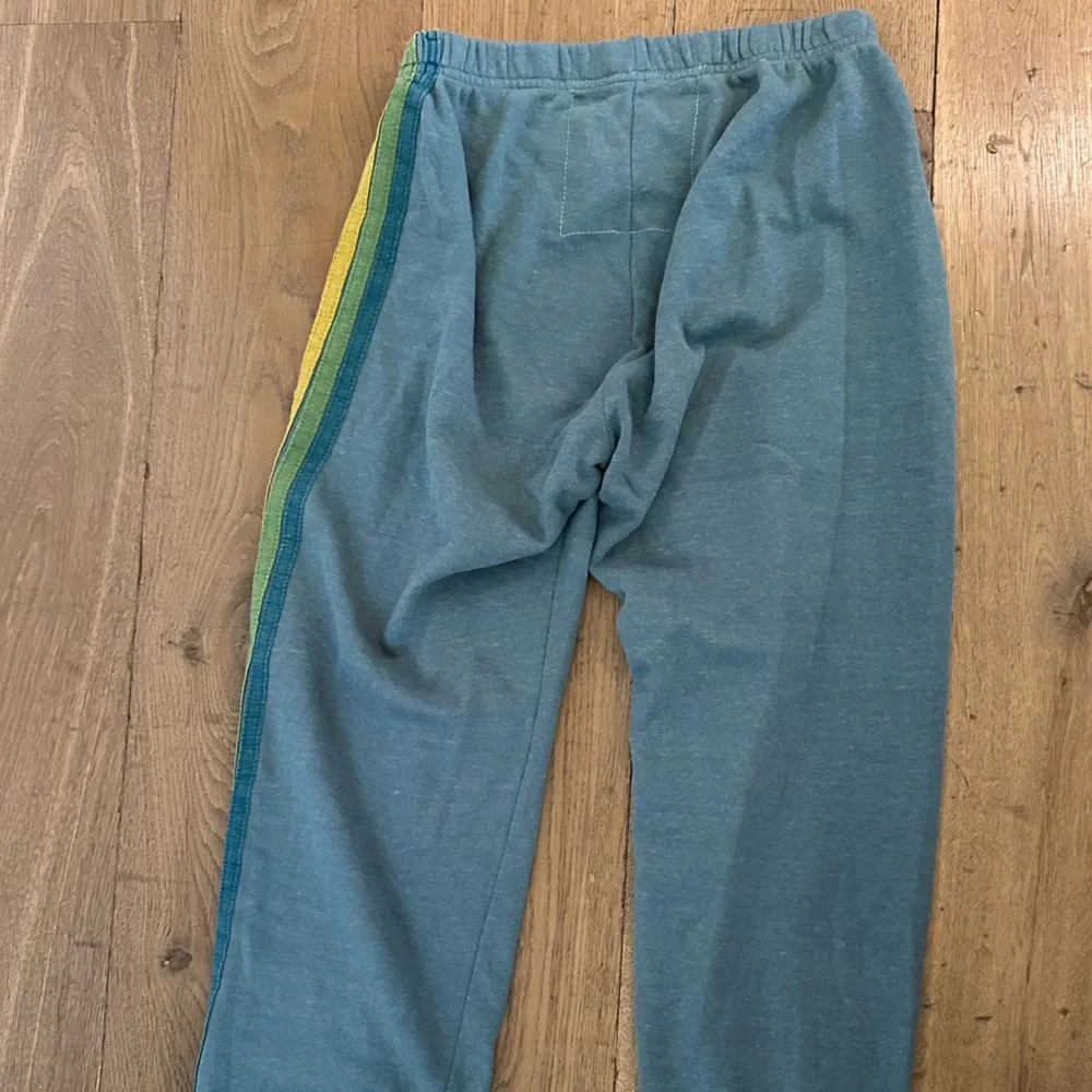 Aviator Nation Blue Sweatpants with Colorful Stripes - Picture 7 of 8